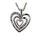 Brilliant White Sapphire Heart Necklace