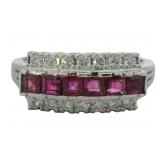 Platinum 1.15 ct Natural Ruby & Diamond Ring