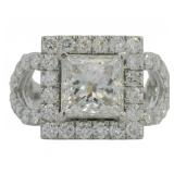 14kt Gold 4.05 ct Princess Cut Lab Diamond Ring