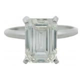 14kt Gold 2.98 ct Emerald Cut VS Lab Diamond Ring