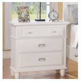 Elements Spencer White Nightstand