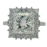 10kt Gold 5.18 ct Princess Cut Lab Diamond Ring