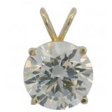 14kt Gold 4.41 ct Round VS Lab Diamond Pendant