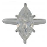 14kt Gold 2.10 ct VS Marquise Lab Diamond Ring