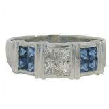 Platinum 1.50 ct Natural Sapphire & Diamond Ring