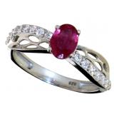 Oval Cut Natural Ruby Designer Ring
