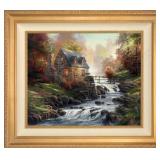 Cobblestone Mill LE Framed Canvas By Kinkade