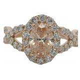 10kt Gold 2.16 ct Fancy Pink VS Lab Diamond Ring