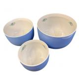 (3) PCS Halls Superior Mixing Bowl Set