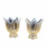 (2) PCS Fenton Tulip Candle Holders