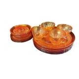 (19) PCS Vintage Jeannette Marigold Carnival Set