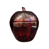 Vintage Anchor Hocking Ruby Red Glass Apple