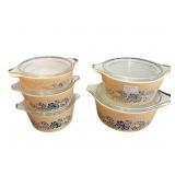 (5) PCS Pyrex Homestead Casserole Set