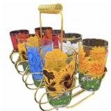 (8) Floral Peanut Butter Glasses