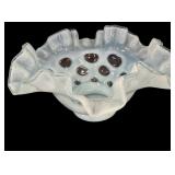 Blue Fenton Coin Dot Bowl