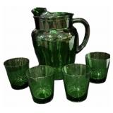 Emerald Hreen Pitcher & Glasses