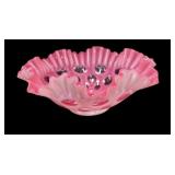 Fenton Coin Dot 10 ï¿½ Cranberry Opalescent Bowl