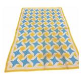 Hand Stitched Quilt Blue & Yellow