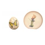 (2) PCS M.J Hummel Porcelain Egg And Plate