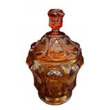 Vintage Amber Glass Candy Dish