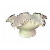 Fenton Silver Crest Milk Glass Bowl