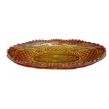 Amber Glass Relish Dish