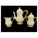 Beautiful Green & Gold Tea Set
