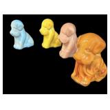 (4) Slag Glass Dogs