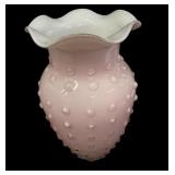 Fenton Pink Case Glass Hobnail Vase