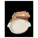 (2) Longaberger Pottery Cake Pans