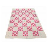 Pink & White Hand Stitched Quilt