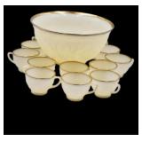 Beautiful Ivory Punch Bowl Set wï¿½ 12 Cups