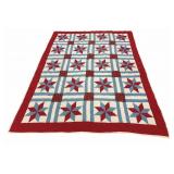 Red, White & Blue Hand Stitched Quilt
