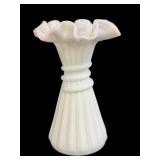 FENTON 7.5 ï¿½ Pale Blue Vase  Wheat Design