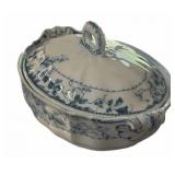 Blue & White Porcelain Covered Dish