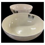 (2) Hall China Silhouette Vegetable Bowls