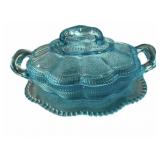 Mayfair Open Rose Blue Depression Vegetable Bowl