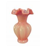 Fenton Peach Crest Glass Vase
