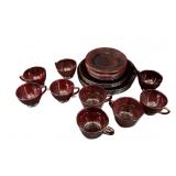 (27) PCS Royal Ruby Dish Set