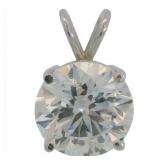 14k Gold 4.17 ct Round VS Lab Diamond Pendant