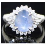Platinum 5.03 ct Star Sapphire & VS Diamond Ring