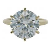 14kt Gold 3.78 ct Round Lab Diamond Solitaire Ring