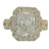 10kt Gold 4.21 ct Radiant Cut Lab Diamond Ring