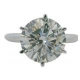14kt Gold 3.59 ct Round Lab Diamond Solitaire Ring
