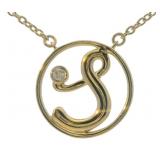 Elegant Diamond Accented '&' Pendant Necklace