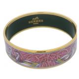 Hermes Enamel Swan Bangle Bracelet