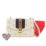Gucci Sylvie Bee Star Mini Leather Shoulder Bag