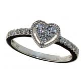 Elegant 1/4 ct Pave' Diamond Heart Ring