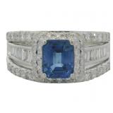 Platinum 2.21 ct Natural Sapphire & Diamond Ring