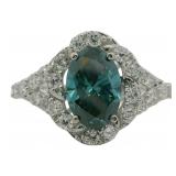 10k Gold 2.65 ct Fancy Blue Lab Diamond Ring